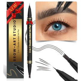 iMethod Microblading Eyebrow Pencil - Eyebrow Pencil 2-in-1 Dual-Ended Eyebrow Pencil with 3 Micro Fork Tip Applicator & Precise Brush Tip Creates Natural Eyebrows, Dark Grey