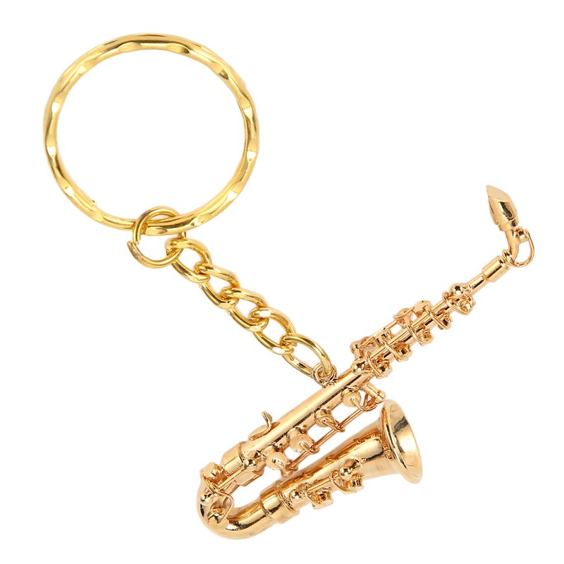 Cute Saxophone Pendant Keychain Portable Funny Brass Miniature Saxophone Musical