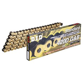 D.I.D 420D-100RB Motorcycle Chain with Clip Joint, Gold and Black