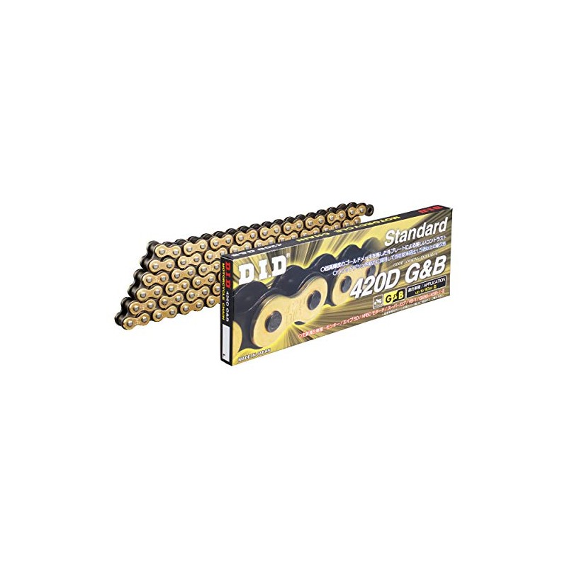 D.I.D 420D-100RB Motorcycle Chain with Clip Joint, Gold and Black