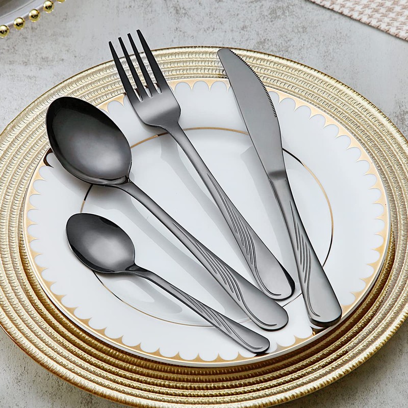 Evanda Portable Utensils, Travel Camping Cutlery Set, Stainless Steel Flatware
