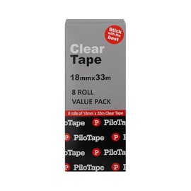 Pilotape Sticky Tape, 18mm x 33m - Box of 8 Rolls