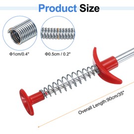 HARFINGTON Flexible Grabber Claw Pick Up Tool 0.47" Dia. 35" 4 Claws Stainless Steel Cleaning Hook Unclog Sink Sewer Hair Drain Cleaner Tools Sink Unclogger for Toilet Bathtub Sewer, Silver