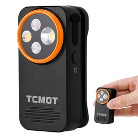 TCMOT EDC Flashlight Clip-on Light, Rechargeable 600 Lumens with Type-C, IPX6 Waterproof, Portable Mini Magnetic Keychain Flash Lights for Signaling, Cycling, Outdoor or Emergency, Black