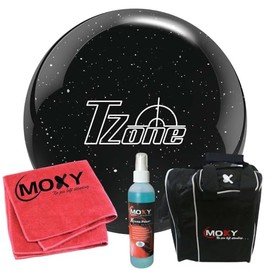 Brunswick T-Zone Night Sky Bowling Ball | Moxy Strike Black Bowling Bag | Moxy Red Micro Fiber Towel | Moxy Xtreme Power Cleaner Package 15lbs