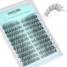 Lash Extension Clusters Wispy 180Pcs Eyelash Cluster Lashes Individual Lashes DIY Lash Extensions Natural Look Soft False Eyelashes Extensions at Home for Beginners(10Pairs,D-T001)