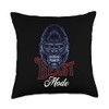 Gorilla Mode Silverback Gym Animal Workout Fitness Lifting Throw Pillow