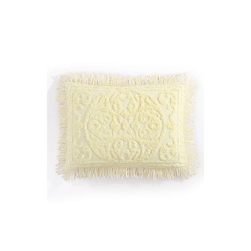 Beatrice Home Fashions Medallion Chenille Bedspread, King Sham, Yellow