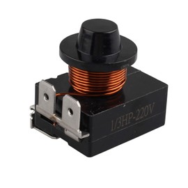 Futheda 1/3 HP 220V Refrigerator PTC Starter Relay Plastic Housing 3 Pin 250W Compressor Relay Starter Refrigerator Parts for 1/3 HP Refrigerator (Black)