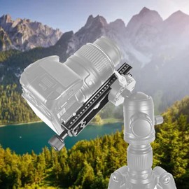 150mm Camera Rail Nodal Slide, Camera Bracket Mount with Double Sided Clamp, Quick Release Plate Clamp with 1/4in Screw Hole Built in Bubble Level Compatible for Arca