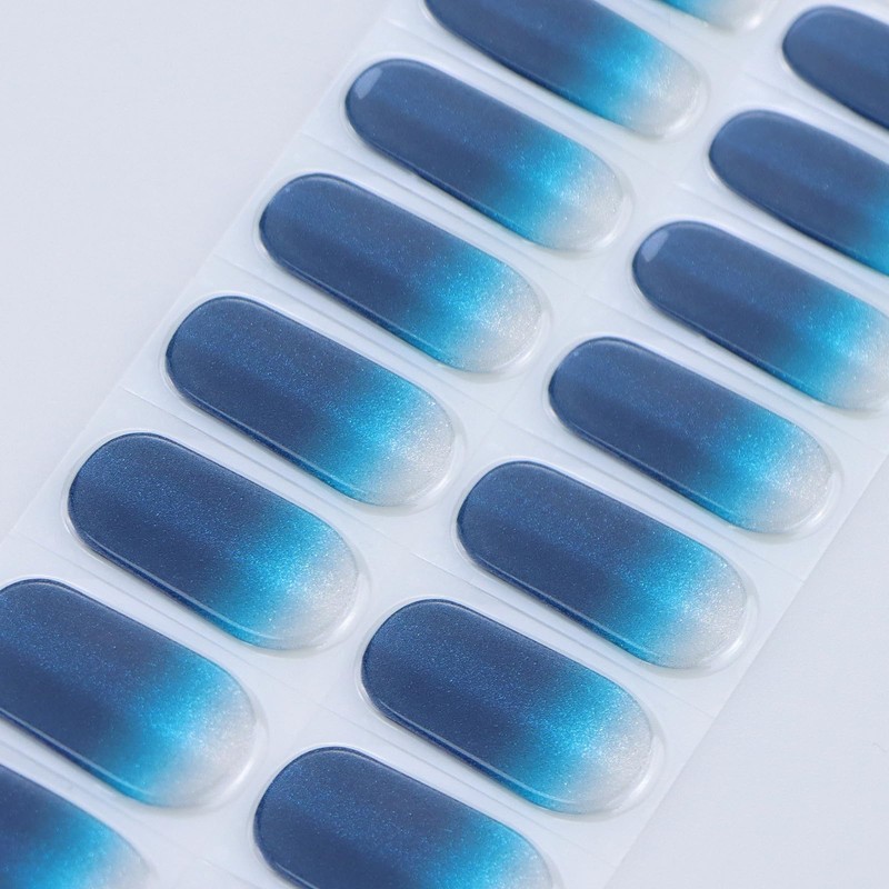 JMEOWIO Cat Eye Semi Cured Gel Strips Wraps Nail Art