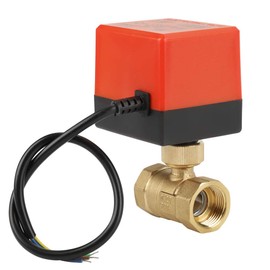 Akozon Motorised Ball Valve Motorised Ball Electric Valve AC 12V Brass G3/4" DN20 2 Way Shut-Off Valve Shut-Off Valve Shut-Off Switch Ball Valve for Flow Control