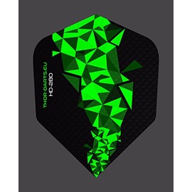 THOR-DARTS Set of 20 (=60Flight) 150 Micron Extra Strong Darts Flights HD-280 F2 Black/Green Extra Long Lasting (150 micron, comparable to Rhino+ or Pentathlon HD150) (60)