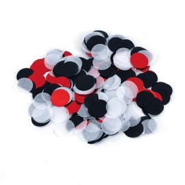 Bailinks 50 g Confetti Colourful - Glitter Confetti for Wedding Birthday Party, 5000 Pieces Confetti Paper Mix, Wedding Confetti, Table Decoration for Christening and Celebrations (Black, Red, White)