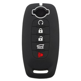 Horande Silicone Protector Key Fob Cover Case fit for 2023 2024 Nissan Pathfinder Rogue Kicks Keyless Entry Key Fob (Black+Blue)