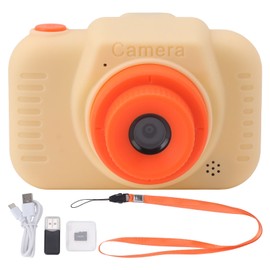 Kids Digital Camera with 32G Card High Definition Dual Lens 1080P 8X Zoom USB Rechargeable for Children Beige