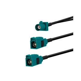 Vecys Fakra Z Cable Fakra Z Male to Dual Fakra Z Female Splitter Coaxial Cable 12 in / 30 cm Fakra Z Splitter Coaxial Cable RG174 V-Type for Car Stereo GPS Navigation