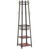 VECELO Industrial Coat Rack,Enterway Clothes Stand With 2 Tier Storage