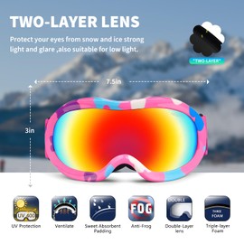 BeBeFun Toddler and Kids Ski Helmet Snowboard Helmet with Googles Combo Pack Sled Helmet Lightweight Small Size Suggest Age 2-6 Years ASTM Certified