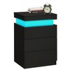 ADORNEVE Nightstand with Charging Station and LED Lights,Night Stand with