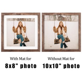 TOFOREVO Picture Frames 10x10 Set of 2 Rustic Wood Grain Photo Frame for Gallery Wall Mounting or Tabletop Display
