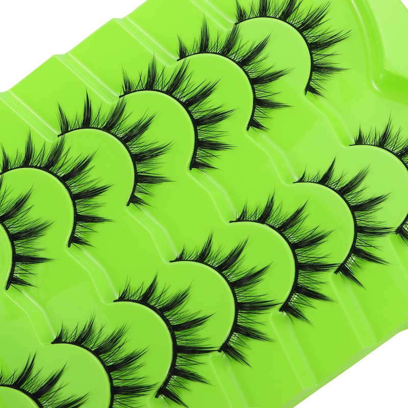 7 Pair Cartoon Eyelashes Japanese Anime Cosplay Eyelashes Spiky Wet