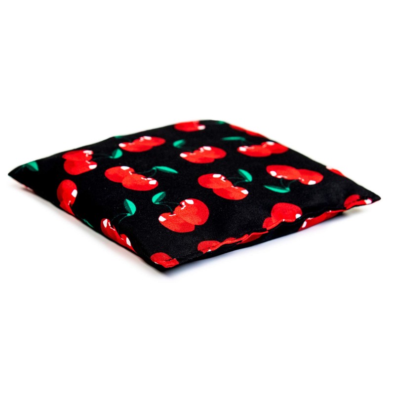 Linseed Cushion 12 x 12 cm Cherry Black