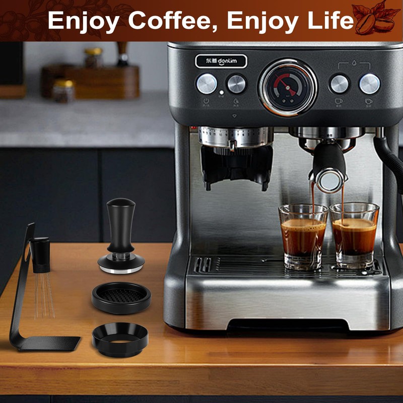 Espresso Accessories Kit 51mm, Coffee Tamper with Spring Loaded Calibration,