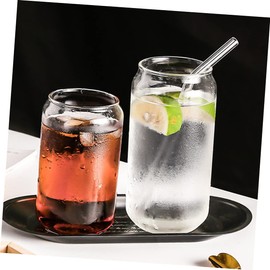 MAGICLULU 2pcs Creative Glass Milk Cups Heat Resistant Water Cups Elegant Household Drink for Restaurants