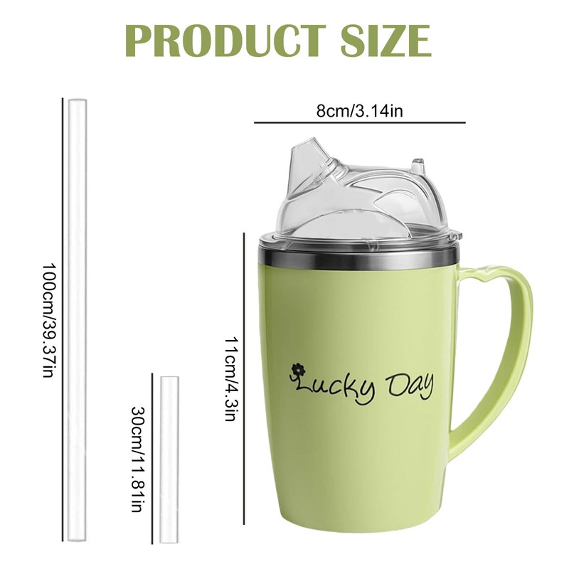 AuSletie Adult Sippy Cup, 350ml 3-in-1 Non Spill Cups for