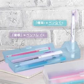 Sunstar Stationery S1426230 Pen Case, Pen Stand, Pen Case, Clear Mint