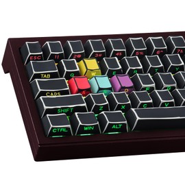 Tsungup - Juego de teclas personalizadas con impresión lateral, PBT Shine Through Cool Retro Keycaps 75 por ciento, 128 teclas, teclado con perfil de cerezo para teclado mecánico Cherry MX - Sketch