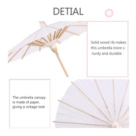 Lwuey Paper Umbrella White, DIY Painting Paper Umbrella Oiled Handmade Chinese Wedding Bridal Shower Decorative Photos Props Umbrella Parasols Chinese Umbrellas Bridal Umbrella, White