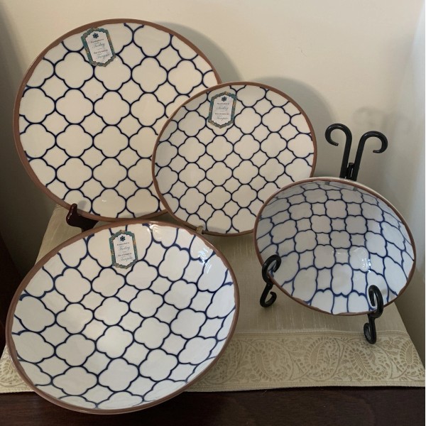 Intensa Home Dishes Morrocan Pattern Embossed Dinner & Salad Plate
