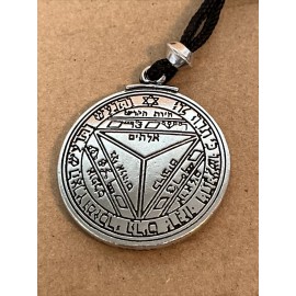 Harmonicway/Pepi Key of Solomon TALISMAN of SATURN Pentacle Pewter Pendant w/ Chord Necklace