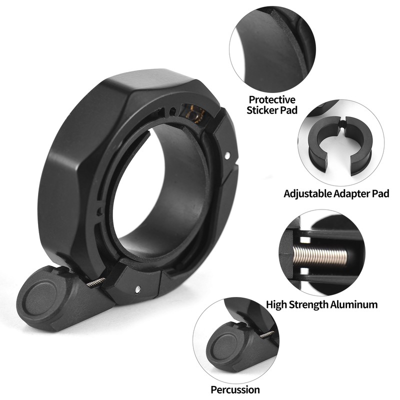 Bike Bell Aluminum Alloy Compact Cycling Ring Bell with Adjustable
