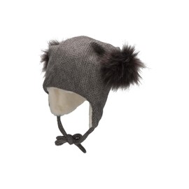 Sterntaler Girls' Inka Bobble Hat, Asphalt