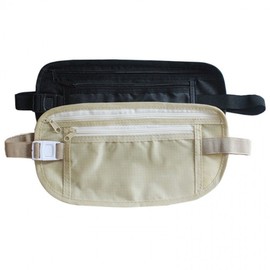 Travel Hiking Running Sports Waist Hip Belt Bag Slim Black 4ea