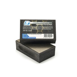 Glass Polish (Grit 120) Pack of 2 PRO Diamond Hand Pad Sanding Blocks for Smoothing, Edging and Polishing - 3.74” x 2.16” (95x 55mm) - GP15104
