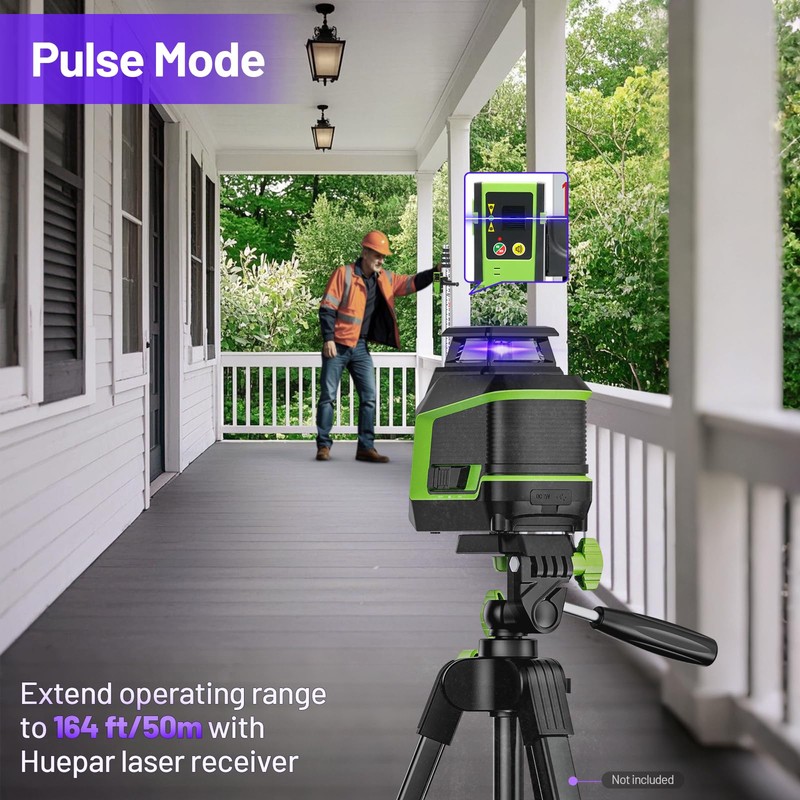 Huepar 360° Laser Level, 82Ft - 165Ft Self Leveling Laser