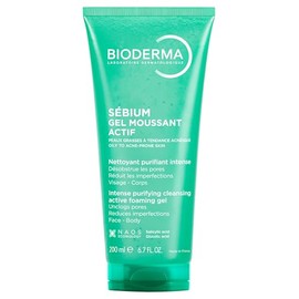 BIODERMA Sébium Gel Moussant Actif Cleansing Gel for Oily Skin with Impurities and Acne Prone Skin, 200 ml Gel