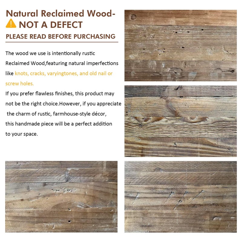 HOKYHOKY Reclaimed Solid Wood Bench-43.3" Farmhouse Entryway Bench with Storage