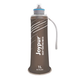 Joypur Water Filter Bottle 1L with Activated Carbon & Ultra Filtration, 3-Stage Outdoor Water Filter for Drinking Water, BPA-Free, Foldable Drinking Bottle for Camping, Hiking, Emergency Prevention (Grey)
