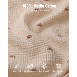 Blissful Diary Muslin Baby Changing Pad with Waterproof Lining Foam, Diaper Changing Table Pad with Cover for Dressers (Sunshine, Avocado)