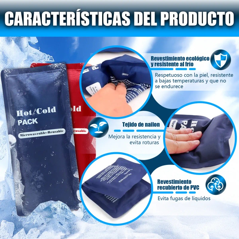 Compresa De Gel Frío Calor De 4 Piezas Terapia Reutilizable
