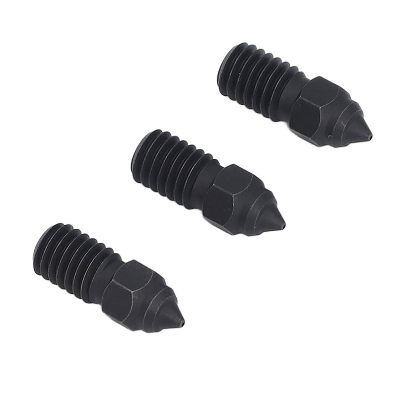 3 Pcs 3D Printer Nozzle M6 Hardened Steel Heat Resistant