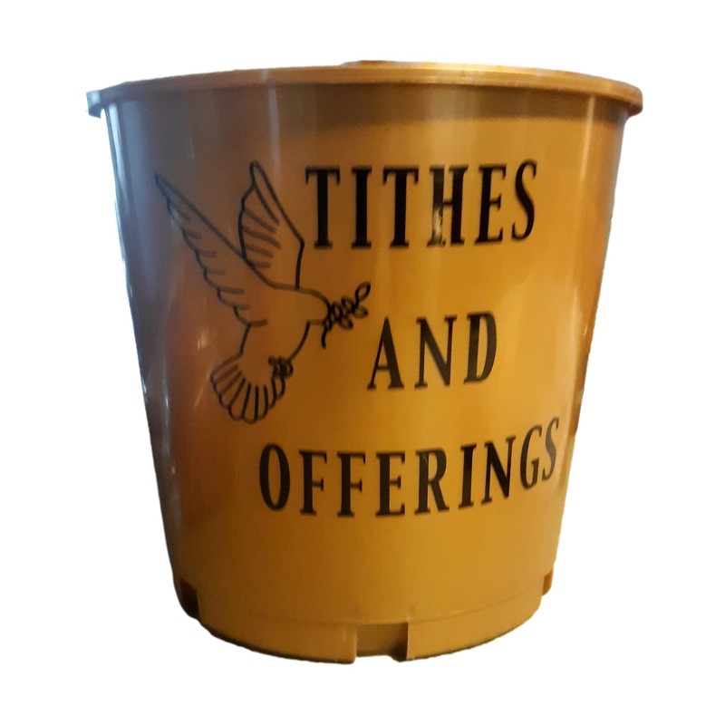 Church Offering Donation Buckets, Pack 3, Color Gold