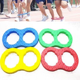Two-Person Three-Legged Race Band for Sports Day, Athletic Meet, Relay, Team Building (Single) Random Color 4ea