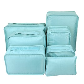 Vercord 7 Set Travel Packing Organizers Cubes Luggage Suitcase Organizer Bags Clothes Underwear Cube Shoe Pouch Pack Blue