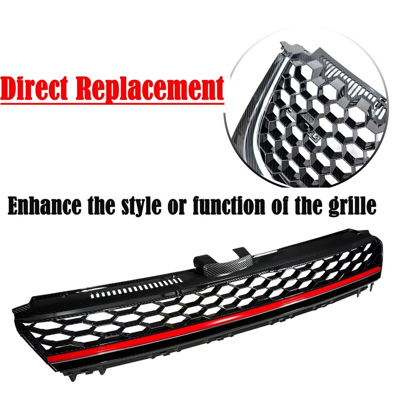 BST BSSP Front Bumper Upper Grille Carbon Fiber Print Finish